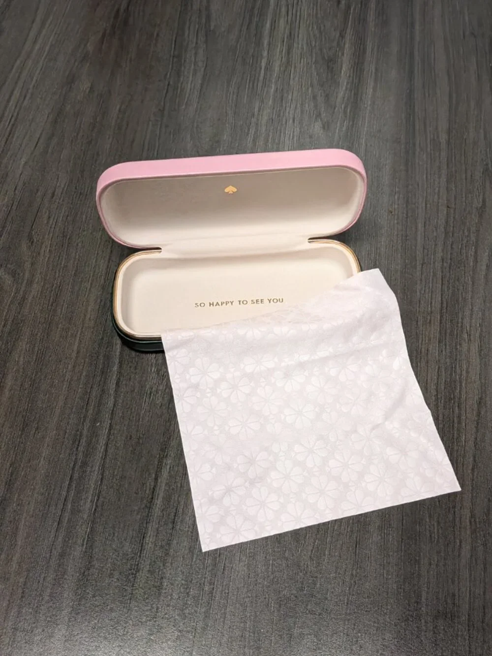 NEW SMALL/REGULAR Kate Spade Pink and Green Authentic Eyeglasses Sunglasses Case